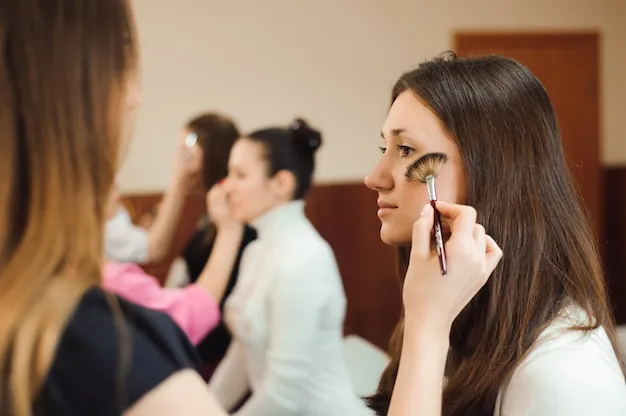 Private one-on-one makeup lesson in progress